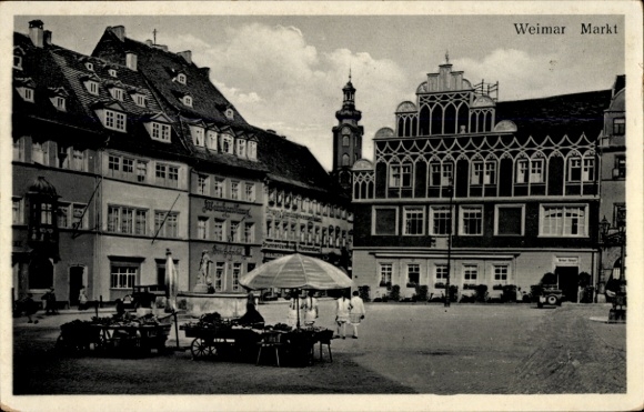 Ak Weimar in Thüringen, Markt