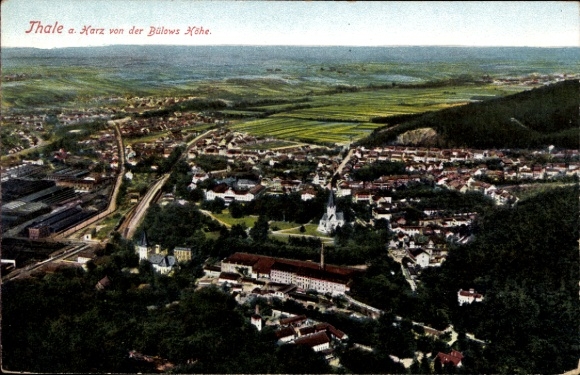 Ak Thale im Harz, Luftaufnahme von  Harz, Bülows Höhe, schöne Landschaft