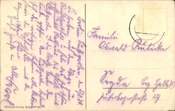 Postcard Olympia Berlin 1936, flags of the participating countries