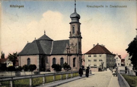 Postcard Kitzingen am Main Lower Franconia, Kreuzkapelle, bridge, city view, architecture