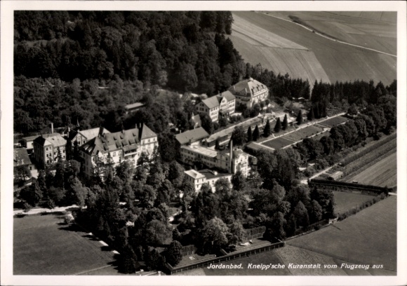 Postcard Jordanbad Biberach an der Riß Upper Swabia Württemberg, aerial photograph of the Kneipp spa, B