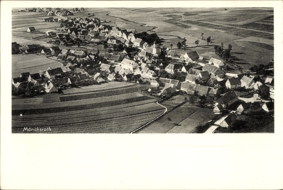 Postcard Mönchsroth in Middle Franconia, aerial photograph