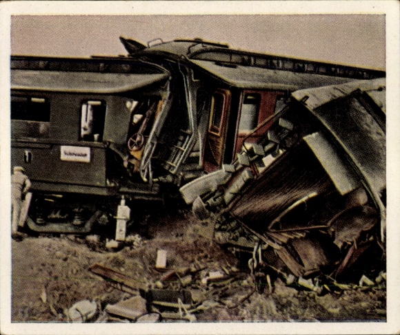 Sammelbild Die Nachkriegszeit Nr. 126, Juni 1928, Eisenbahnkatastrophe Siegelsdorf
