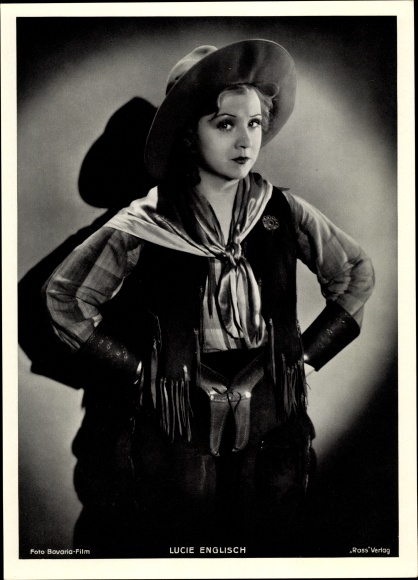 Photo Actress Lucie Englisch as a cowboy, film costume