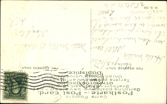 Embossed Passepartout Postcard Ireland, St. Patrick's Day, Erin go bragh, clovers