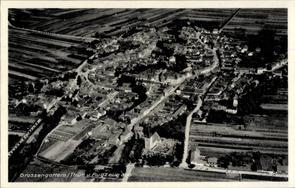 Postcard Großengottern in Thuringia, aerial photograph