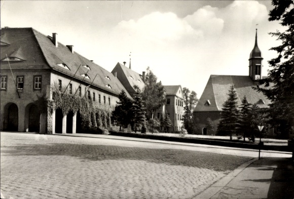 Ak Limbach Oberfrohna in Sachsen, Rathaus und Kirche