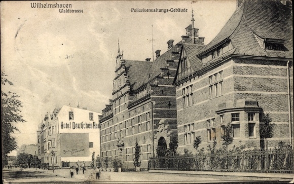 Wilhelmshaven on the North Sea, Waldstrasse, Police Administration Building, Hotel Deutsches Haus