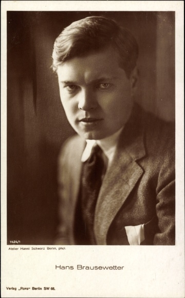 Postcard Actor Hans Brausewetter, Portrait, Ross Verlag 1424/1
