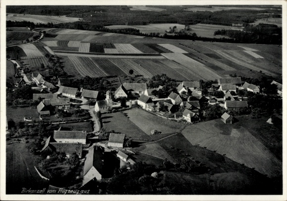 Postcard Birkenzell Stödtlen, aerial photograph