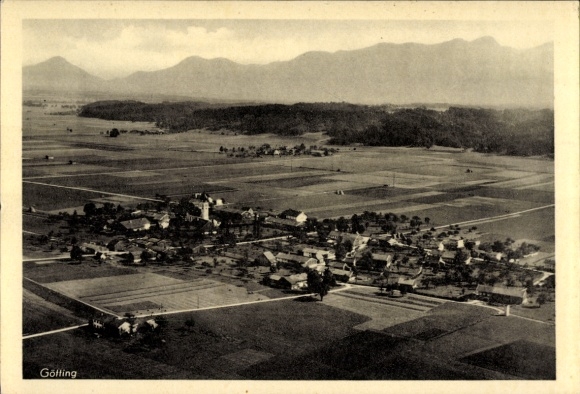 Postcard Götting Bruckmühl in Upper Bavaria, aerial photograph