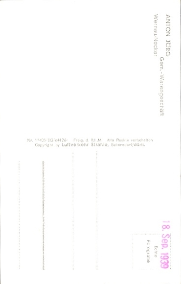 Postcard Wernau am Neckar, aerial photograph