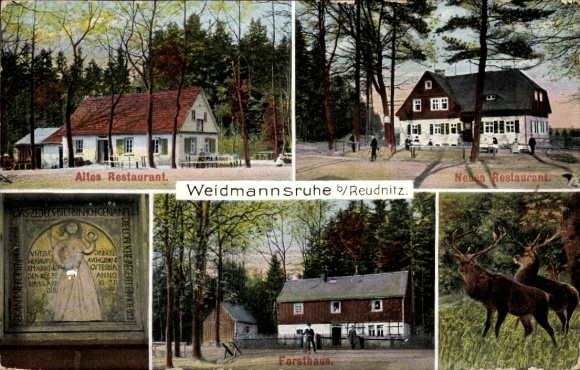 Postcard Reudnitz Mohlsdorf Teichwolframsdorf in Thuringia, Weidmannsruhe, Forsthaus