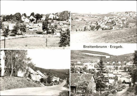 9 oude ansichtkaarten Breitenbrunn in het Ertsgebergte, diverse aanzichten