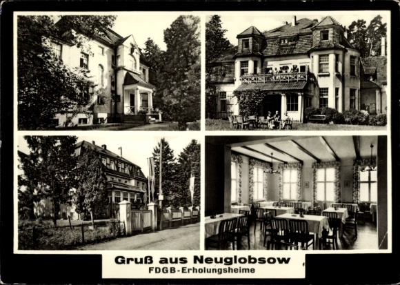Postcard Neuglobsow Stechlin Brandenburg, FDGB recreation homes