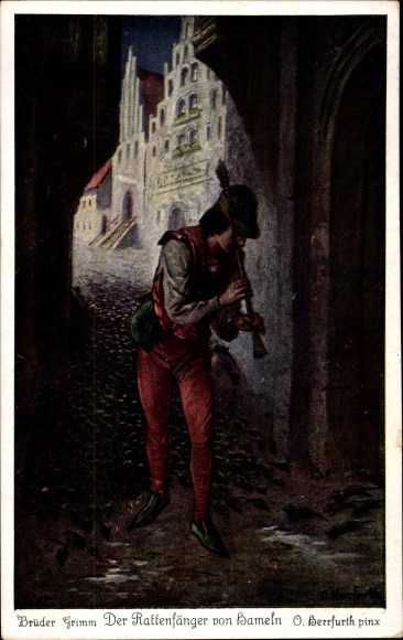 Künstler Ak Herrfurth, Oskar, Der Rattenfänger von Hameln, Märchen, Brüder Grimm