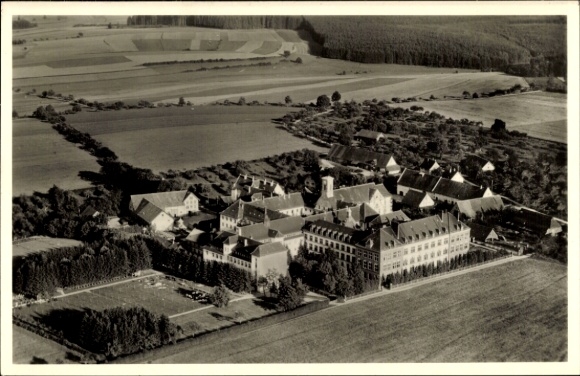 Ak Sießen Bad Saulgau in Oberschwaben, Institut, Kloster, Fliegeraufnahme