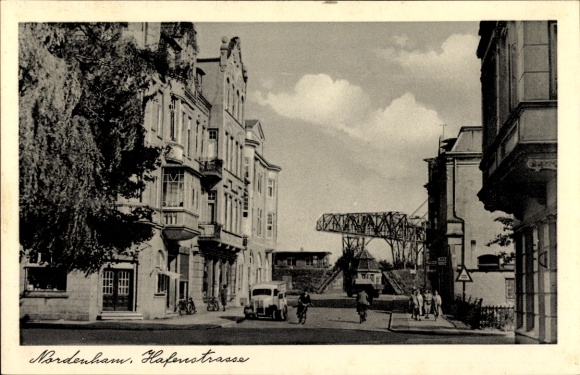 Postcard Nordenham in Oldenburg Lower Saxony, Hafenstraße