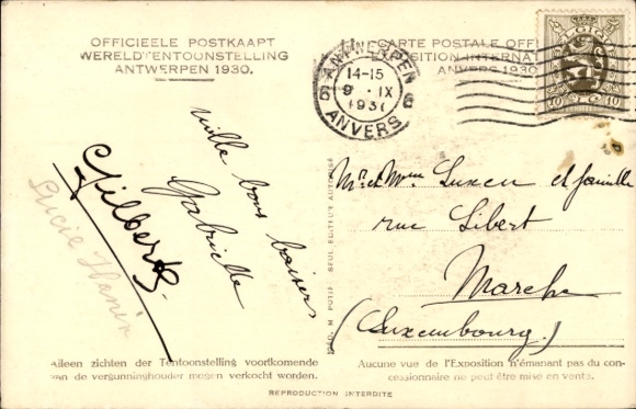 Postcard Antwerp Antwerp Flanders, World Exhibition 1930, Oud Belgie, Grand Place