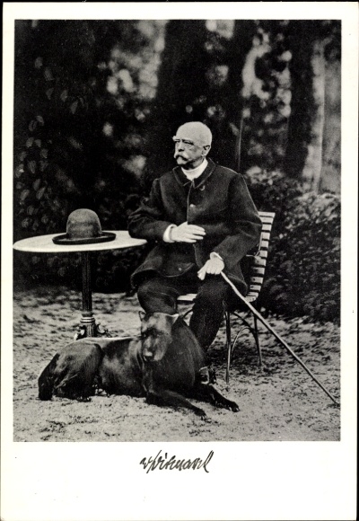 Ak Otto von Bismarck, Herzog zu Lauenburg, Bundeskanzler, Hund