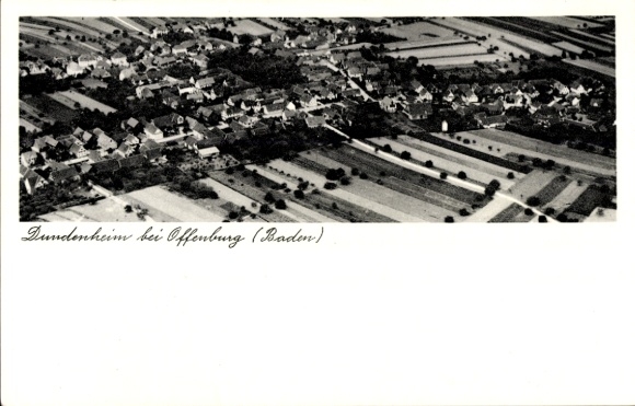 Postcard Dundenheim Neuried in Baden, aerial photograph