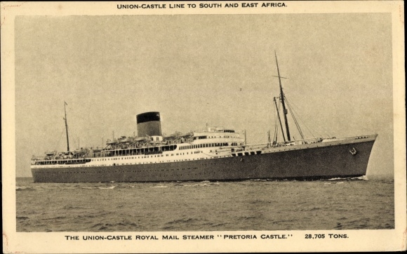 Ak poststomer Pretoria Castle, Union Castle Line