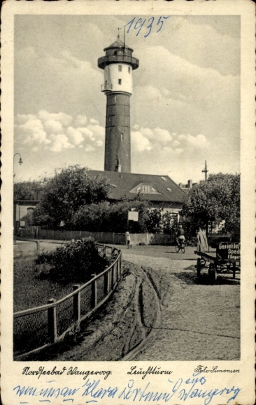 Ak Nordseebad Wangerooge in Ostfriesland, Leuchtturm