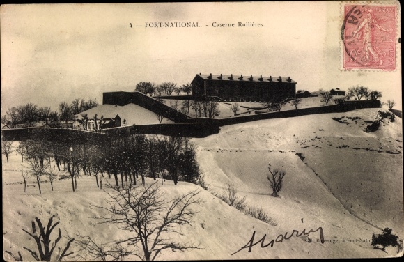 Postcard Fort National Algeria, La Caserne Rullieres