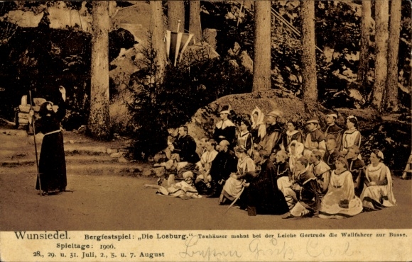 Ak Bernstein Wunsiedel in Opper-Franken, bergfestival, Losburg, Tanhäuser dringt aan op bekering