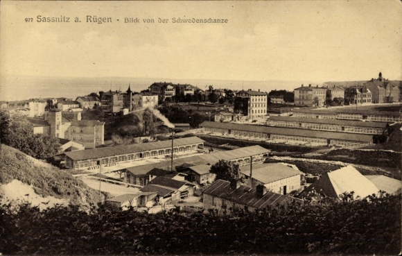 Ak Sassnitz auf Rügen, Blick von der Schwedenschanze