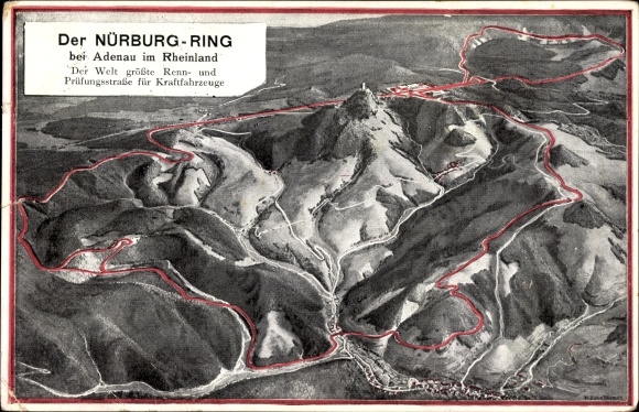 Maps PC Adenau in the Ahrweiler district of Rhineland-Palatinate, the Nürburgring, motor racing track