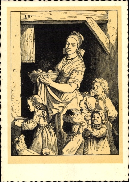 Künstler Ak Richter, Ludwig, Zum Essen