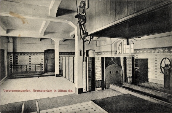 Ak Zittau in Sachsen, Krematorium, Einäscherungsraum