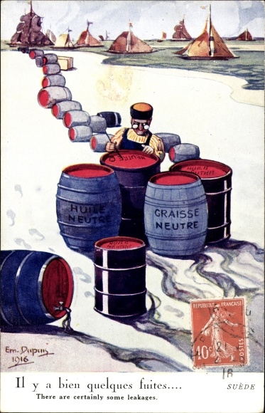 Artist Postcard Dupuis, Emil, Sweden, The small company is still going, neutral grease, neutral oil