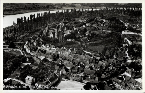 Postcard Breisach am Oberrhein, aerial photograph
