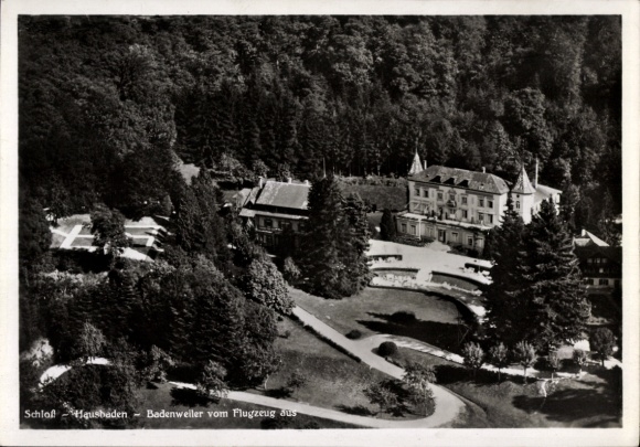 Photo Postcard Badenweiler, aerial photograph of Hausbaden Castle