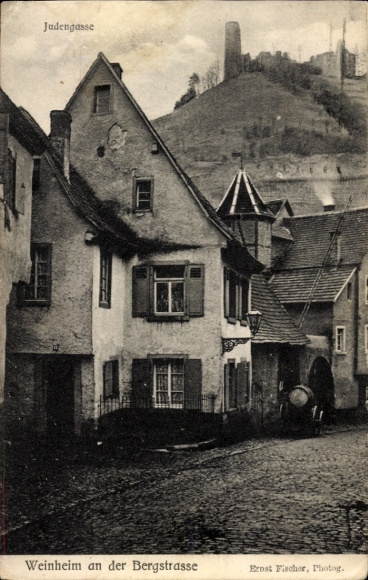 Postcard Weinheim an der Bergstraße Baden, Judengasse