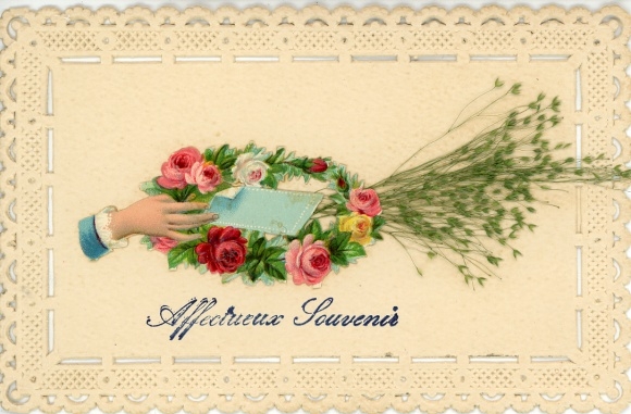 Ak Kitsch, Weibliche Hand, Blumen, Echte Pflanzen