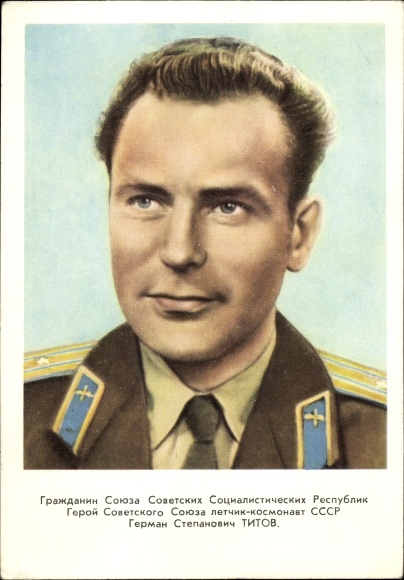 Postcard Kosmonaut German Stepanowitsch Titow, Герман Степанович Титов
