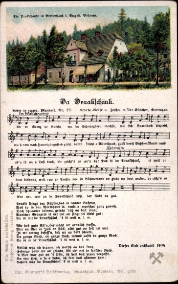 Song Postcard Günther, Anton, Da Draakschänk, Erzgebirgische Mundart No. 25, Dreckschänke Breitenbach