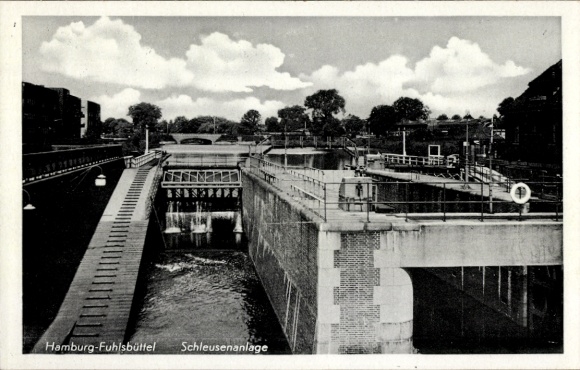 Postcard Hamburg Nord Fuhlsbüttel, lock system