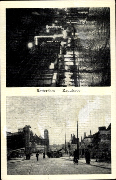 PC Rotterdam South Holland Netherlands, Kruiskade, ruins, war damage WWII