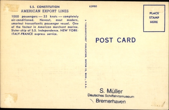 Ak SS Constitution, Amerikaanse exportlijnen, schip