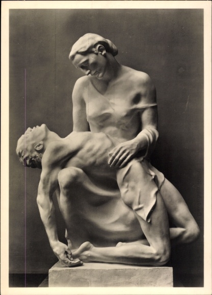 Picture sculpture by Josef Thorak, Pieta, Dying Man, HDK 415, Photo Hoffmann