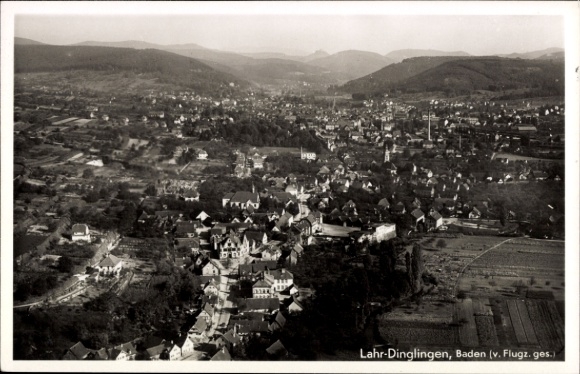Ak Dinglingen Lahr im Schwarzwald, Fliegeraufnahme