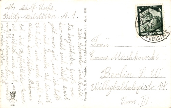 Postcard Beelitz in der Mark, Heilstätten, Pavilion AI