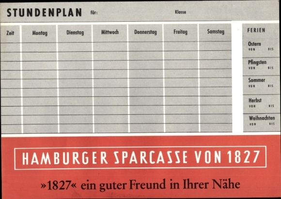 Hambuger Sparkasse timetable from 1827, animal tracks imprints of wild animals around 1960