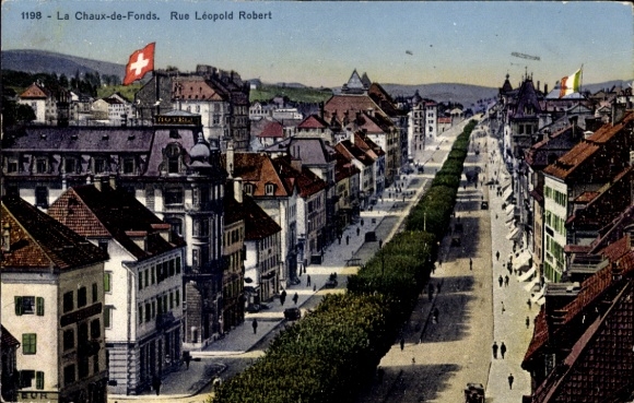 Ak La Chaux de Fonds Kanton Neuenburg, Rue Leopold Robert