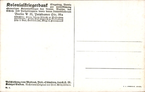 Artist Postcard Stöwer, Willy, SMS Emden bombards Madras, cruiser, Imperial Navy, I. WK