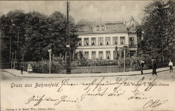Postcard Hamburg Altona Bahrenfeld, corner of Wagnerstraße and Haydnstraße